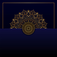 Luxury ornamental decoration mandala design background in gold color.