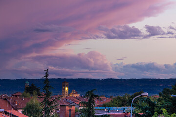 Beautiful sunset  from my home in summer day