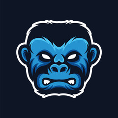 Gorilla head mascot logo design.