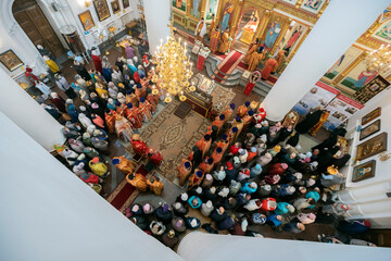 Orthodox priests meeting the holy relics