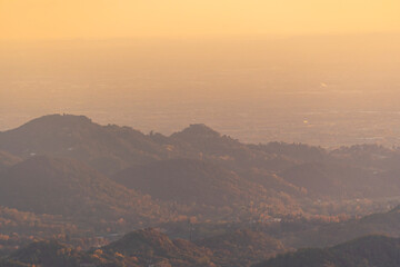 View from Mount Cesen at sunset