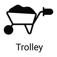 wheelbarrow vector icon