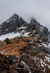 snowy in the Peruvian mountains Latin America