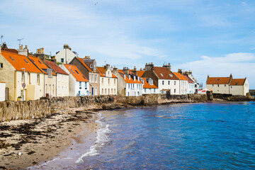 A view of the West Shore, Pittenweem, Fife, Scotland, UK. - 389049070