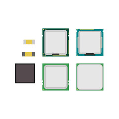 Set of processors (CPU). Vector illustration.