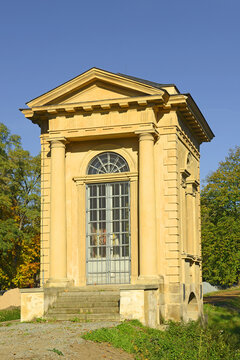 Laudon's pavilion. Laudon's pavilion was built of the 18th century (1792-97) above the canal of the Veltrusy castle park. Czech Republic