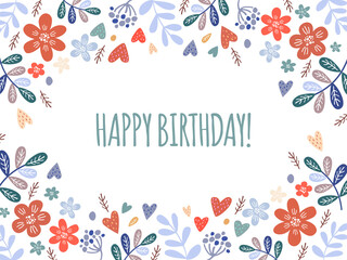 Vector watercolor   abstract botanical ethnic painting. Artistic handmade print, floral oriental textile, fabric. Greeting card