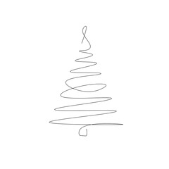 Christmas tree silhouette. Vector illustration