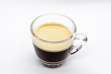 glassy cup with tasty esspresso