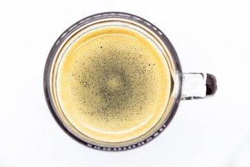 glassy cup with tasty esspresso