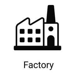 factory building vector icon