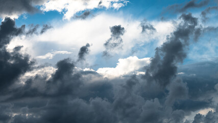 Fototapeta na wymiar Stormy Clouds Moving Across the Threatening Summer Sky