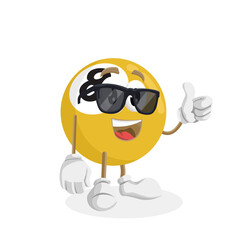 
cute billiard ball mascot