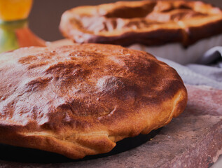 Homemade pies with golden crust on them.
