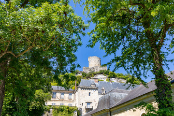 Fototapeta na wymiar The old and the new castles of La Roche-Guyon, Val d'Oise, France