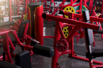 Modern gym interior with equipment. Fitness center interior