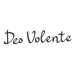 Deo Volente means God Willing. Cartoon illustration Fashion phrase. Cute Trendy Style design font. Vintage vector hand drawn illustration. Vector logo icon.