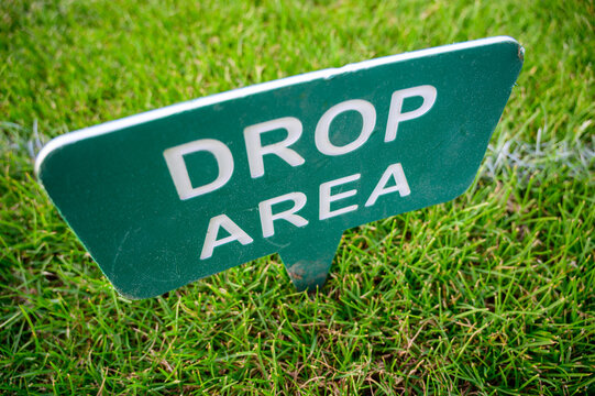 Golf Course Ball Drop Area Sign Mulligan 