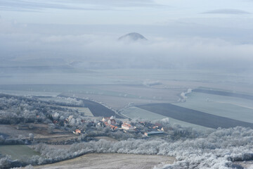 Winter in Central Bohemian Uplands, Czech Republic. Frozen landscape. Central Bohemian Highlands....