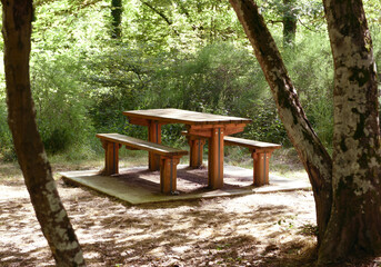 Table pique nique forêt de Bouconne Haute Garonne France