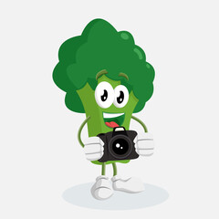 broccoli vegetable mascot in cute pose