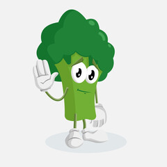 broccoli vegetable mascot in cute pose