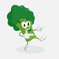 broccoli vegetable mascot in cute pose