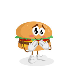 mascot burger cute pose