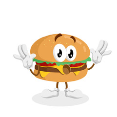 mascot burger cute pose