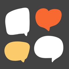 Speech bubbles for your banners design. Hand drawn template for social media content