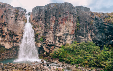 Taranaki Falls in Tongariro National Park, North Island, New Zealand