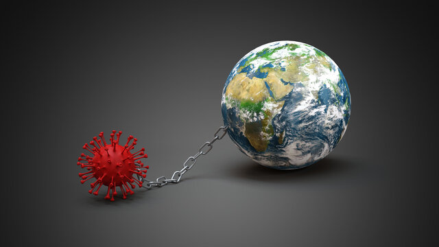 Terre qui tra&icirc;ne le virus comme un boulet