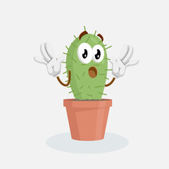 mascot cactus in cute pose