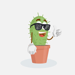 mascot cactus in cute pose