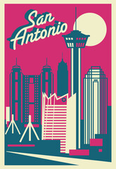 San Antonio Texas skyline Postcard - 389059839