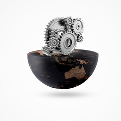 earth on gear isolate background, global engineering day, engineering day, engineering day, engineer day,