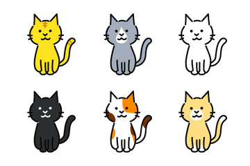 色々な猫のセットイラスト