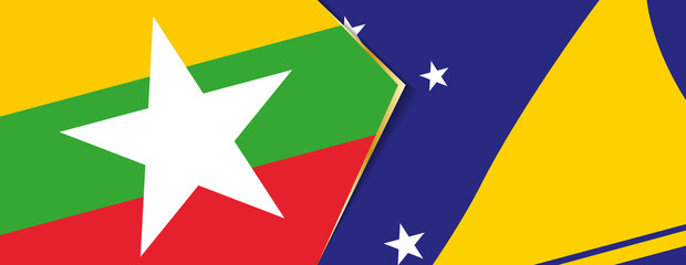 Myanmar and Tokelau flags, two vector flags.