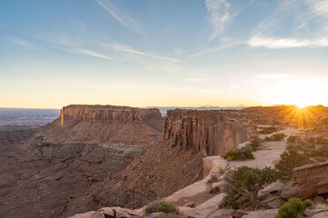 Canyon sunet with a clear sky