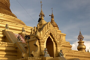 Buddhist Kuthodaw Pagoda in Mandalay city.Myanmar. Asia.