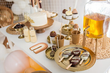 Candy bar and birthday decor	
