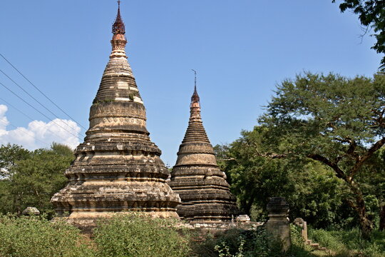 Buddhist Stupa near Thakyapone Temple. Lokated in Nyaung-U near Bagan. Myanmar. Asia.