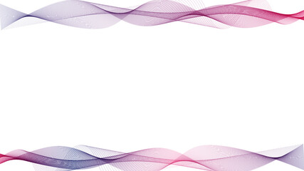 Abstract 3D colorful geometric vector background, wavy light gradient colors vector. Creative curvy violet and purple decorative banner, simple blank white copy space with frame for advertising