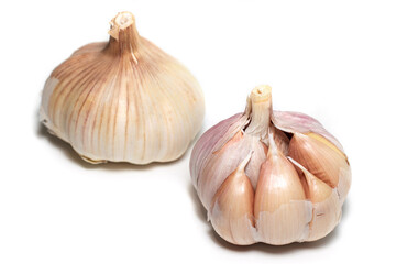 Fresh garlic isolated on white background