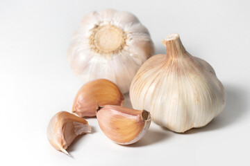 Fresh garlic isolated on white background