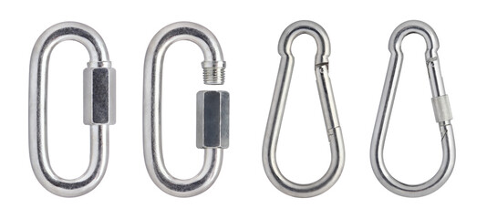 Quick link connector rigging hardware heavy duty stainless. Stainless steel carabiner oval. Screwlock quick link lock. Ring hook chain rope connector buckle locked hook.