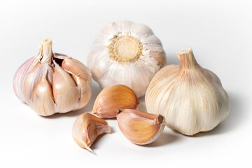 Fresh garlic isolated on white background