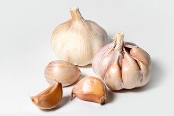 Fresh garlic isolated on white background