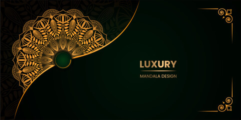 Mandala background with golden arabesque pattern Arabic Islamic east style.