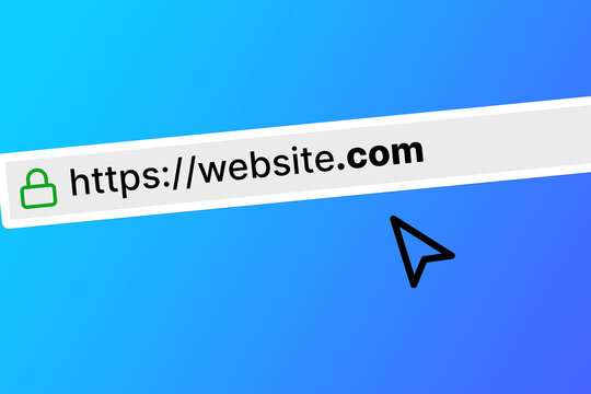 url browser bar with a website with a com domain